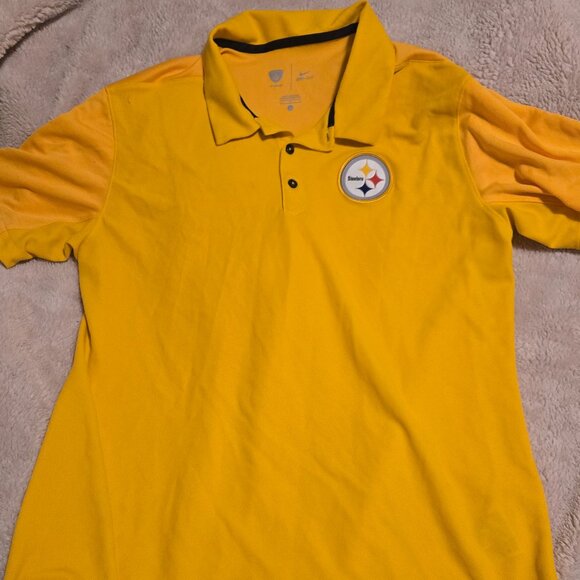 Men's Pittsburgh Steelers NIKE DRI-FIT Gold Polo Size Large - Picture 2 of 8